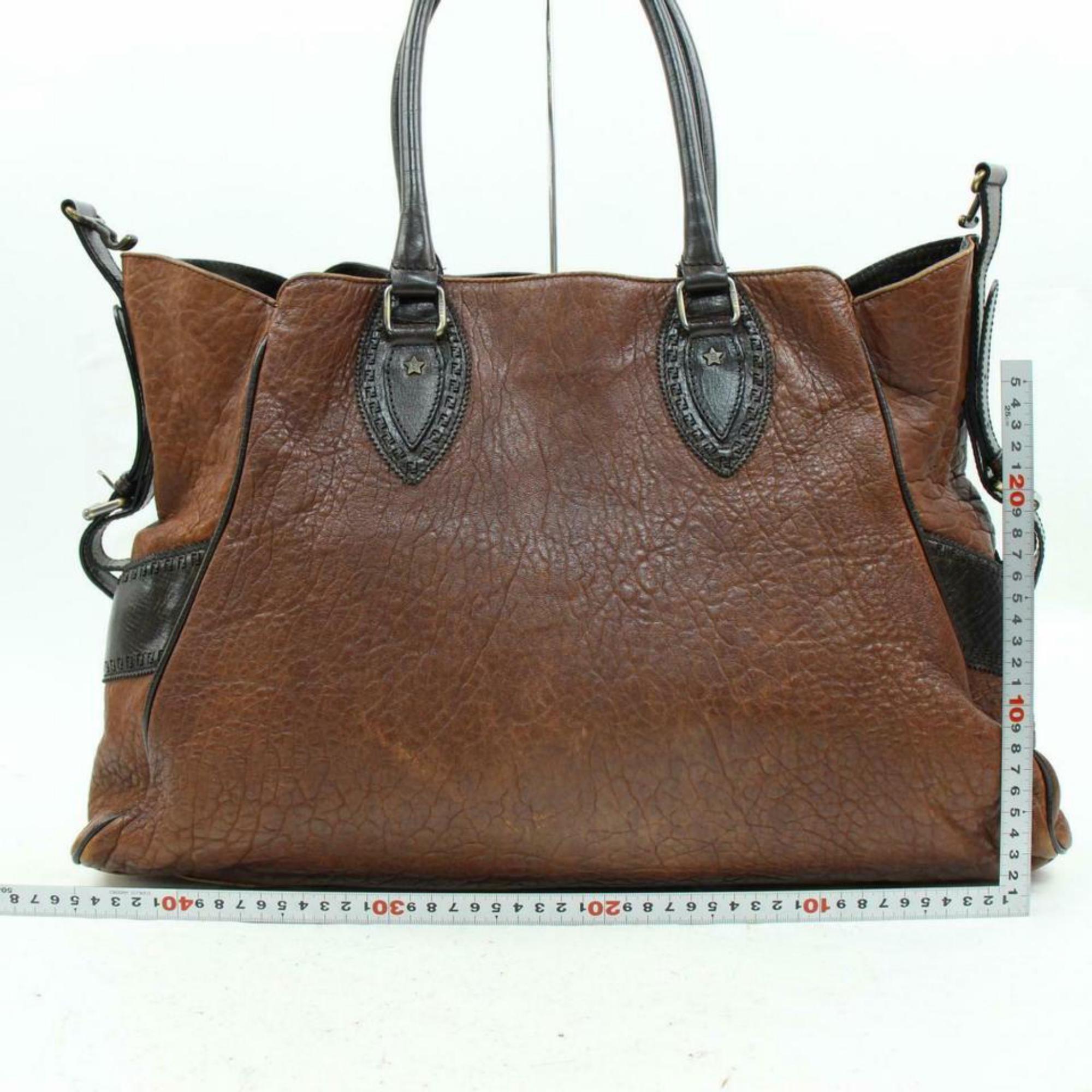 Fendi Large Selleria Du Jour 870311 Brown Leather Tote For Sale 2