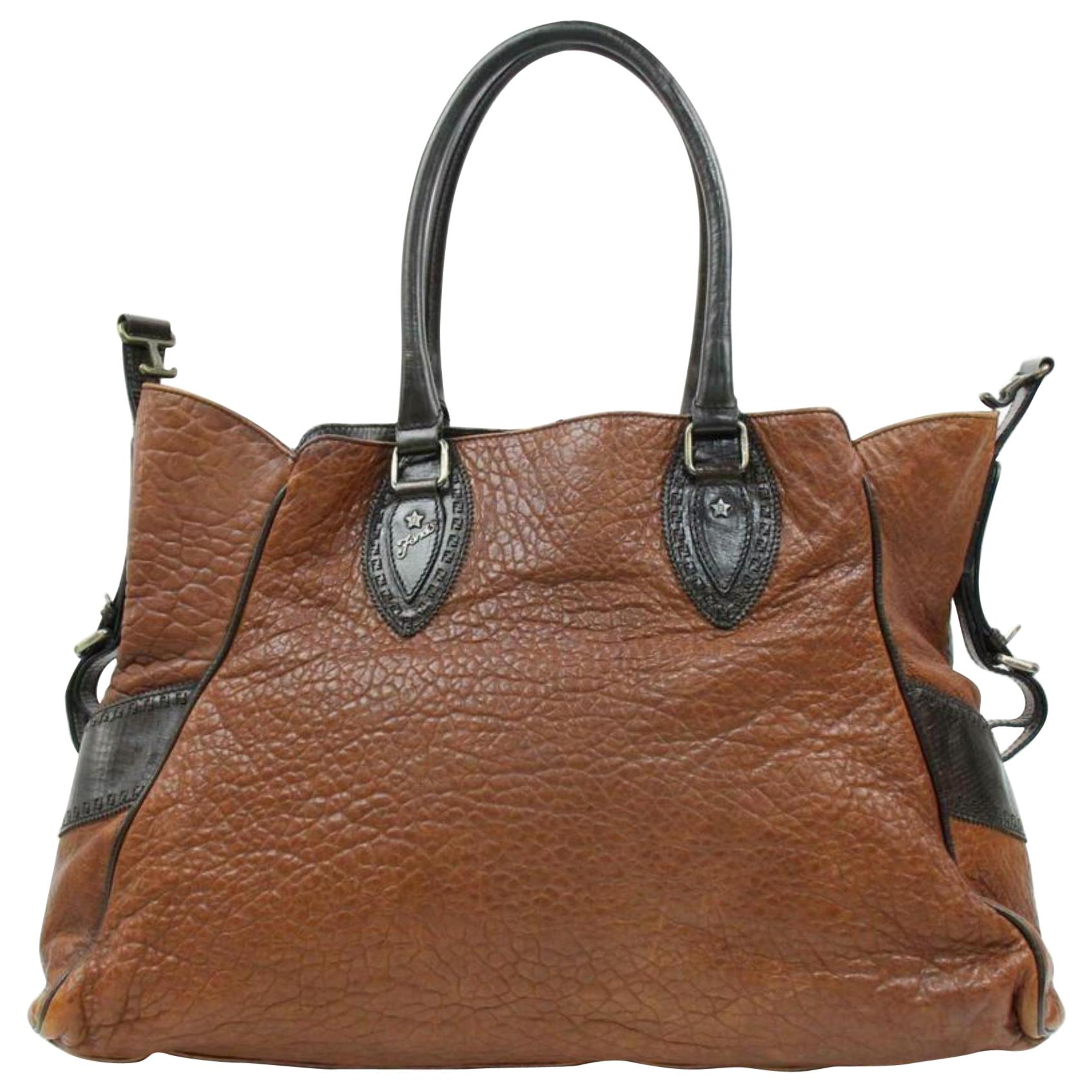 Fendi Large Selleria Du Jour 870311 Brown Leather Tote For Sale