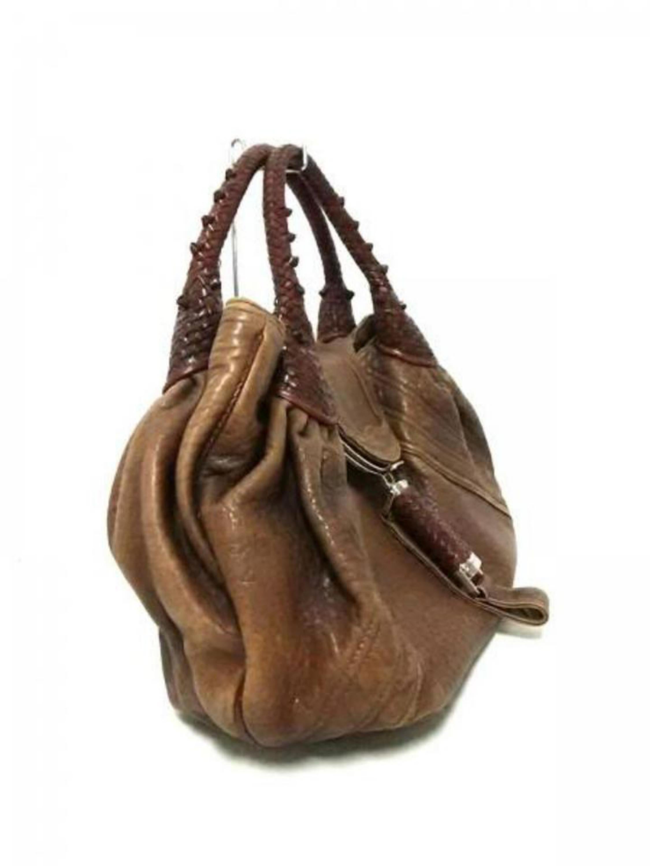Fendi Large Spy 228040 Brown Leather Hobo Bag For Sale 3