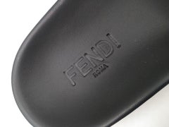 Fendi leather and fur slides slippers, size EU 41