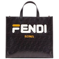 Fendi Leather Appliquéd Coated Canvas Tote Bag