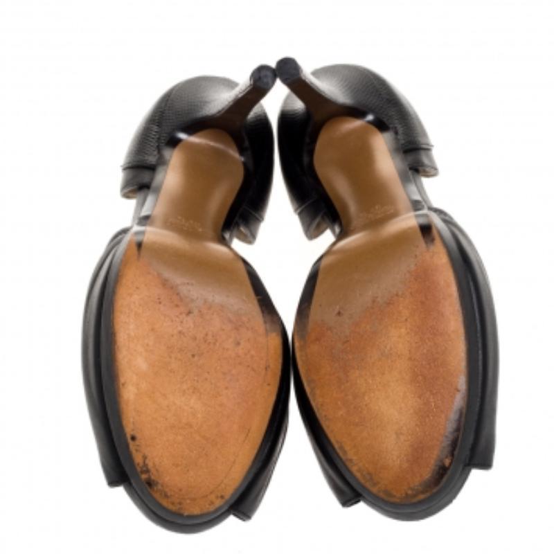 Fendi Leder Eidechse Druck Anemone D'orsay Peep Toe Plateau Pumps Größe 38,5 im Zustand „Gut“ im Angebot in Dubai, Al Qouz 2