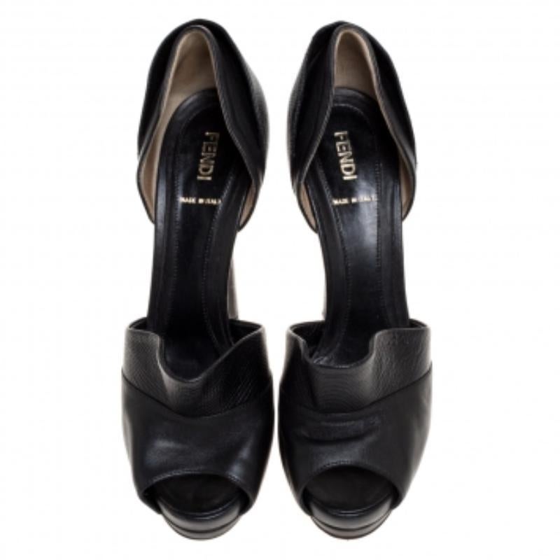 Fendi Leder Eidechse Druck Anemone D'orsay Peep Toe Plateau Pumps Größe 38,5 im Angebot 1