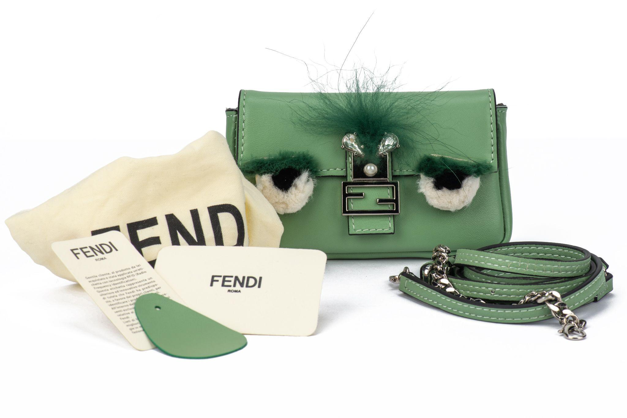 Fendi Leather Micro Monster Baguette For Sale 5
