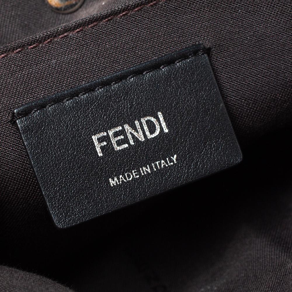 Fendi Leather Mini Mink Pom Pom Back To School Backpack In Good Condition In Dubai, Al Qouz 2