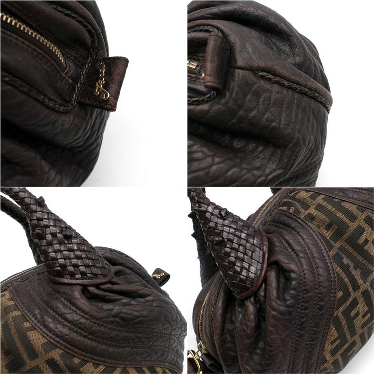 Fendi Leather and Monogram Canvas Spy Bag at 1stdibs