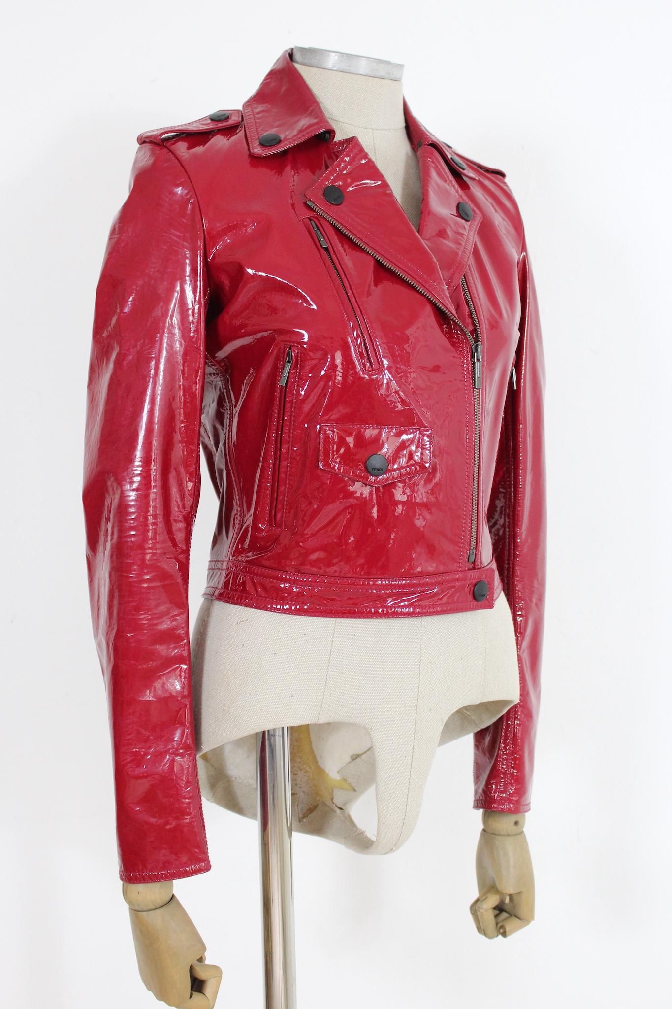 red patent leather jacket