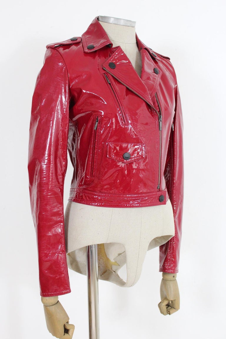 Pink patent leather jacket hot sale