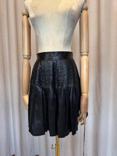 Fendi leather pleated skirt