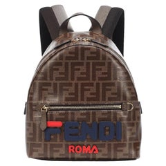 Fendi Leather-Trimmed Printed Coated-Canvas Backpack