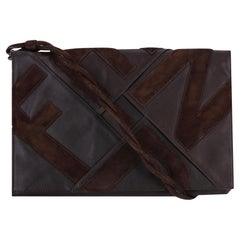 Borsa vintage Fendi in pelle con logo 'FF' in pelle scamosciata