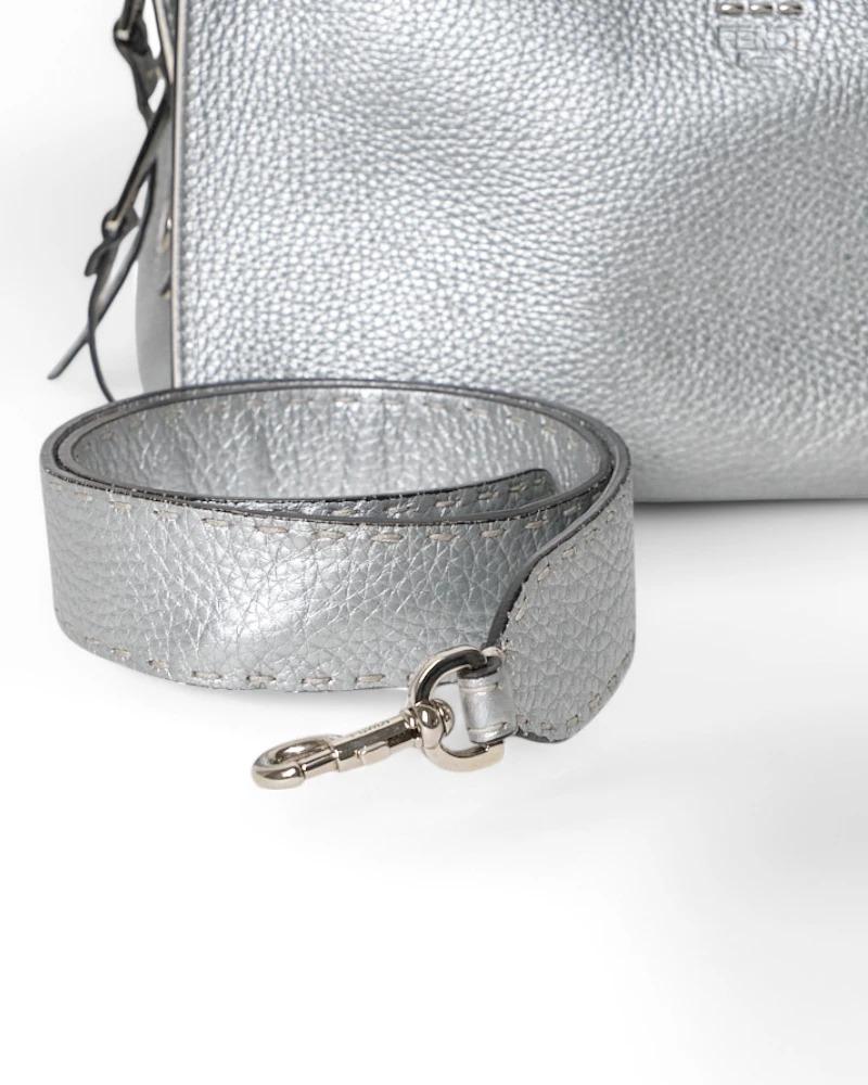 Fendi Lei Small Silver Saddle For Sale 5