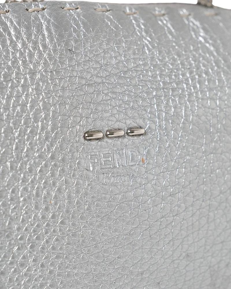 Fendi Lei Small Silver Saddle For Sale 10