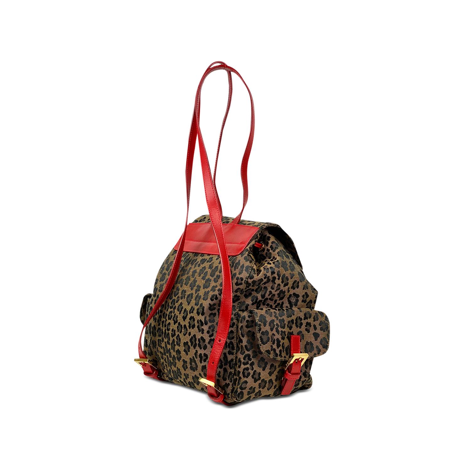 Fendi Leopard Backpack In Excellent Condition For Sale In Sundbyberg, SE
