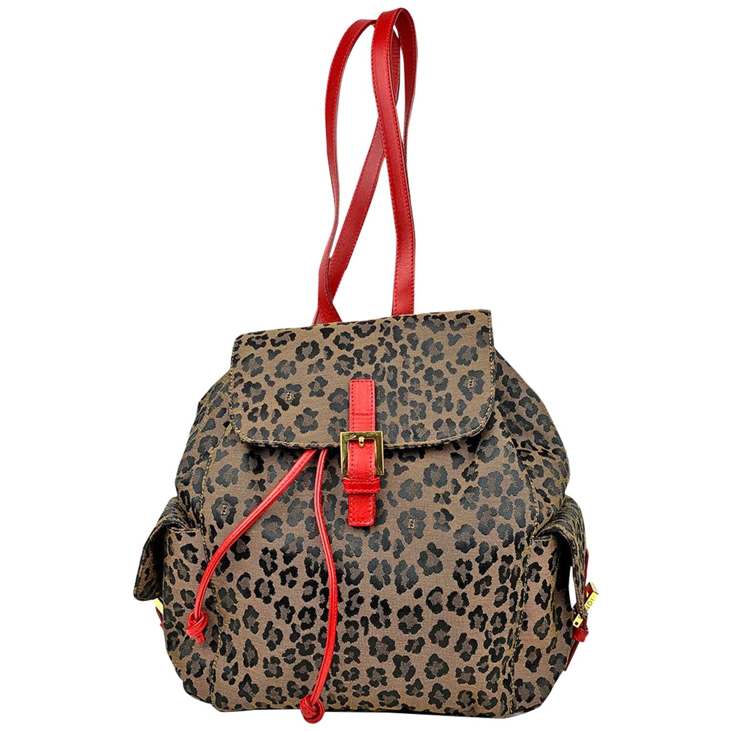 Fendi Leopard Backpack For Sale