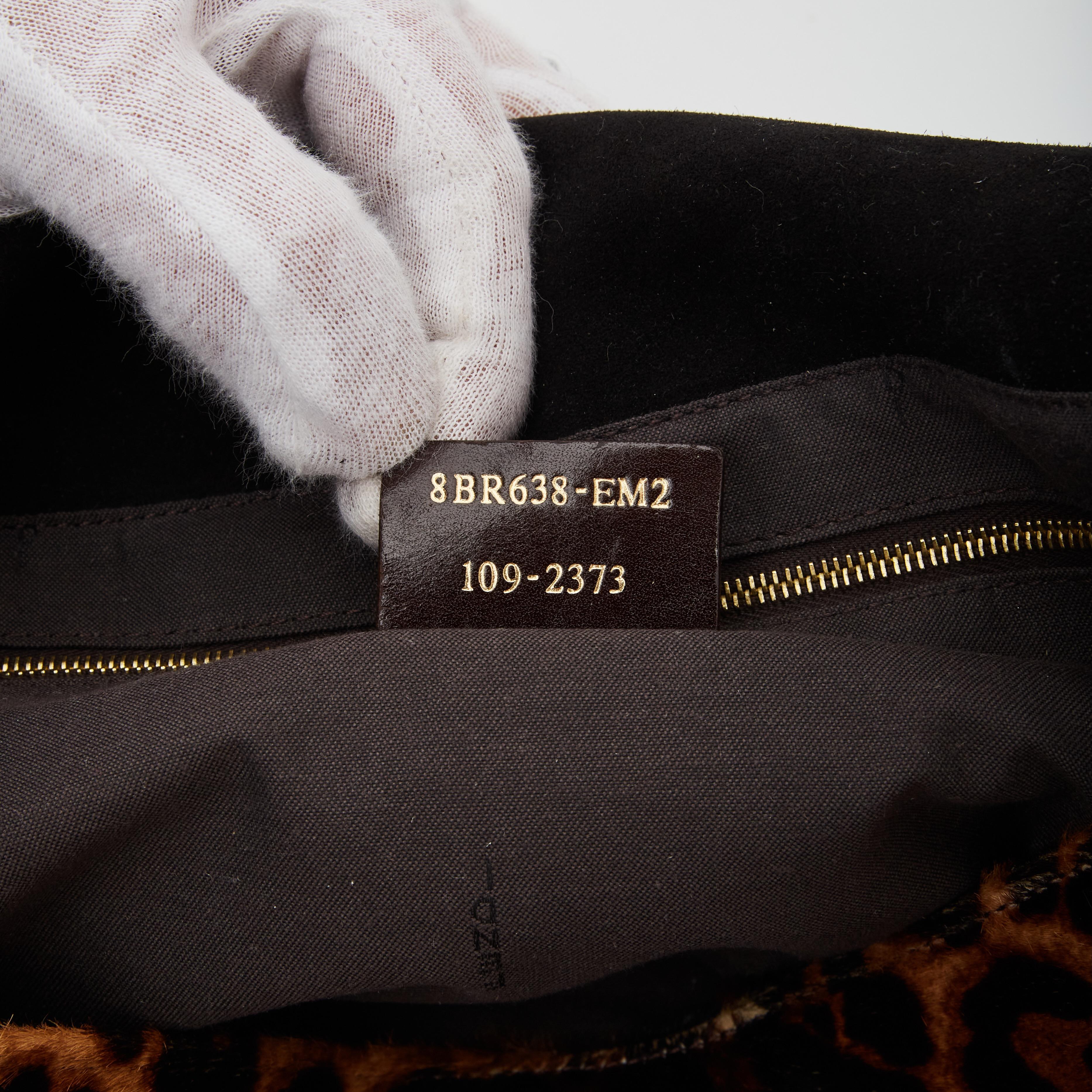 Fendi Leopard Print Calf Hair Mama Baguette Forever Bag (8BR638) In Good Condition In Montreal, Quebec