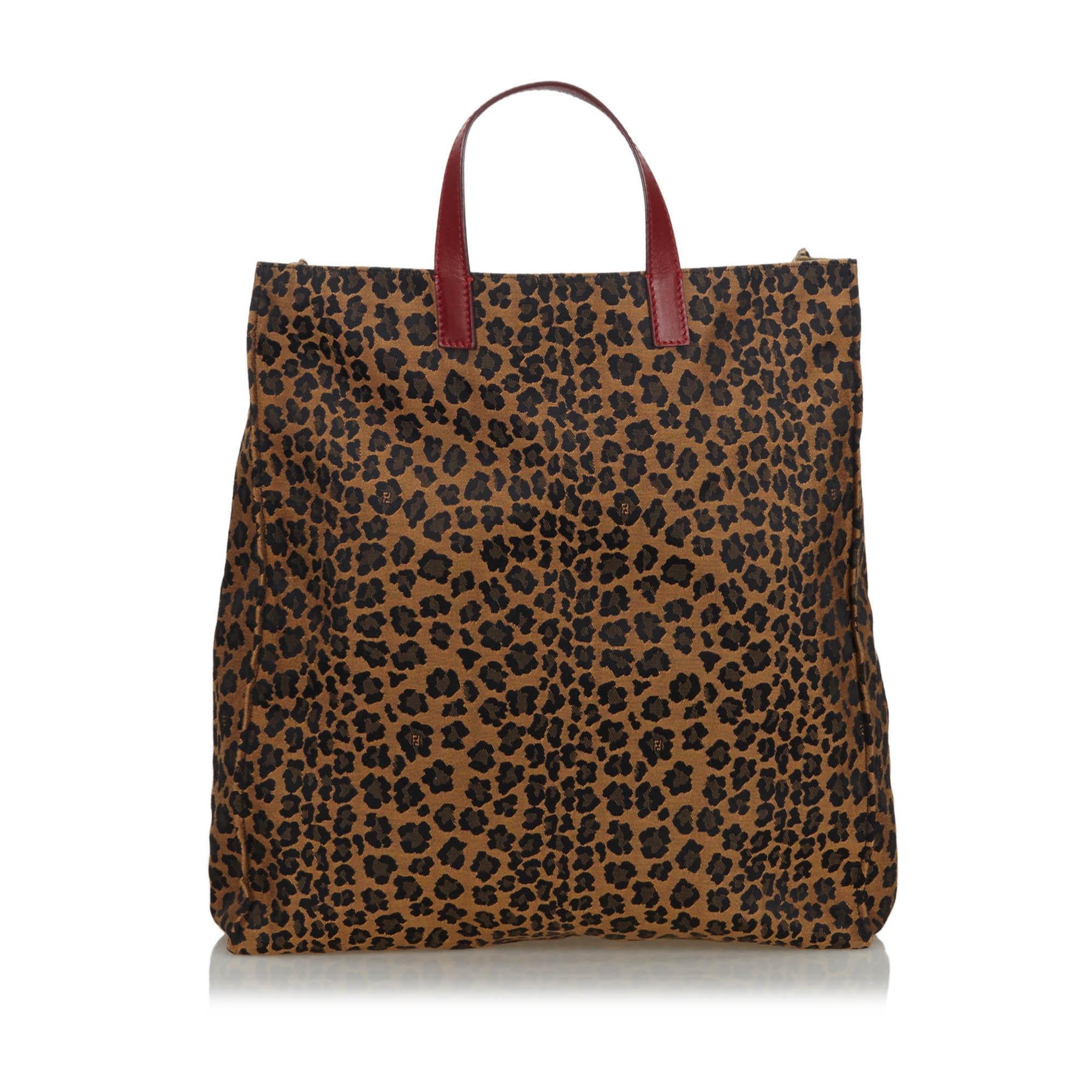 leopard canvas tote bag