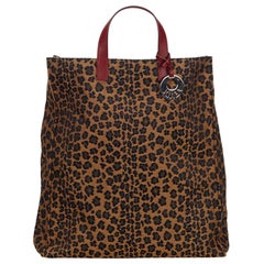 Fendi Leopard Print Canvas Tote Bag