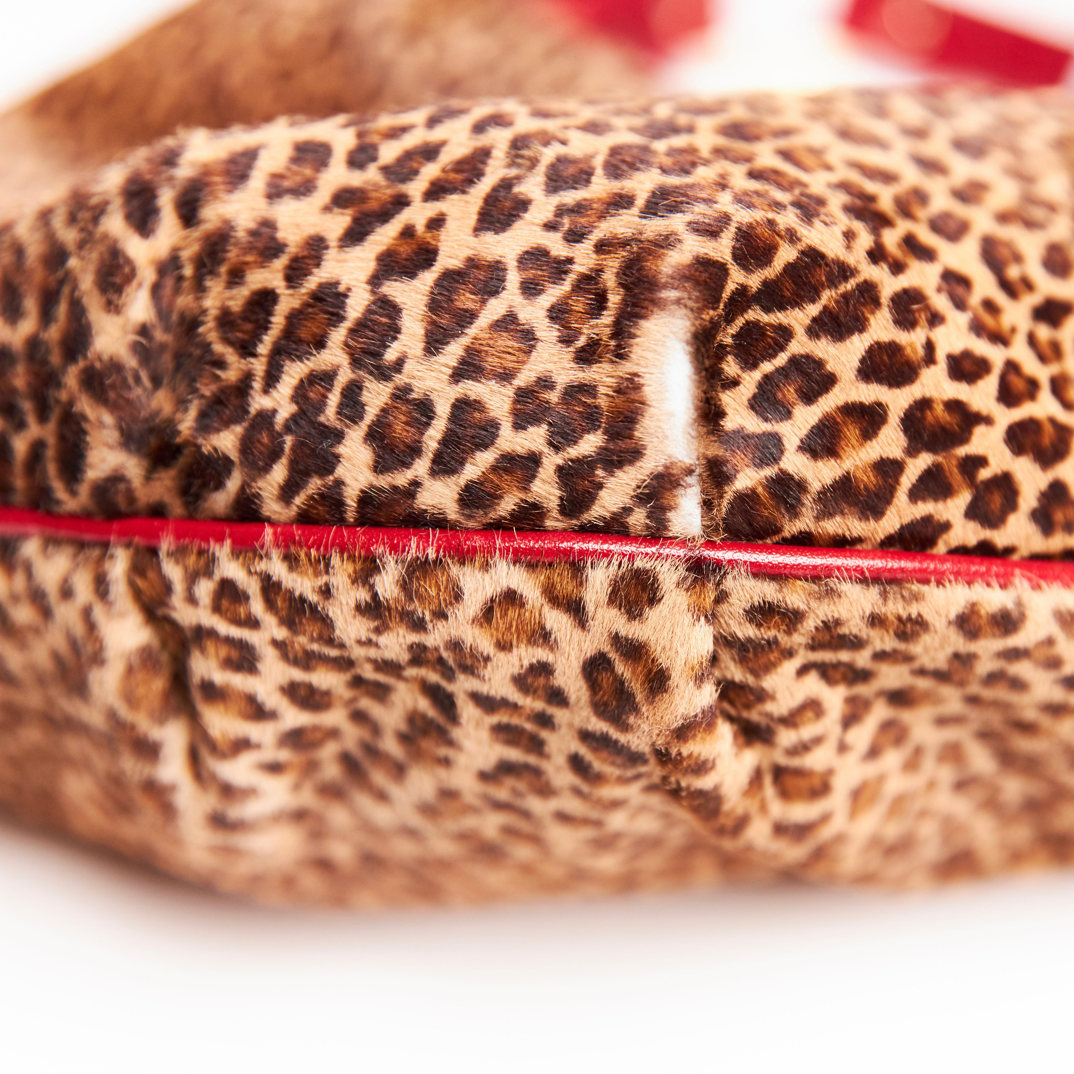 Fendi Leopard Print Hobo Croissant Calf Hair 3