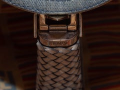 Fendi Light Blue Denim Squirrel Embroidered Spy Bag