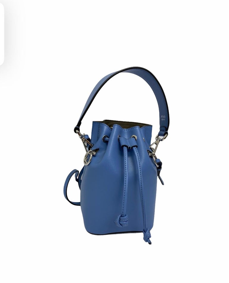 Fendi Light Blue Leather Bucket Bag For Sale at 1stDibs