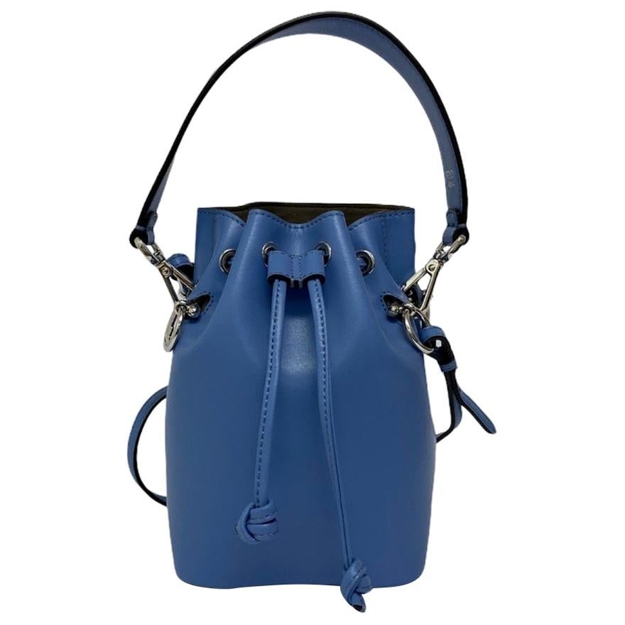Fendi Light Blue Leather Bucket Bag