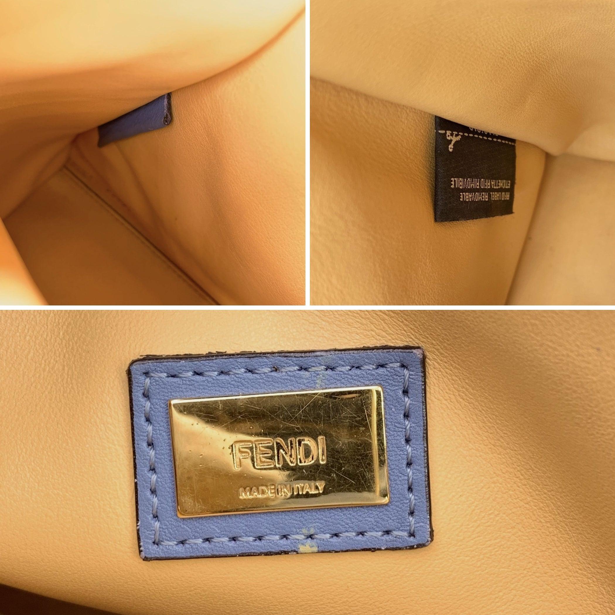 Fendi Borsa Tote Petite 2 Jours in pelle azzurra con tracolla in vendita 1