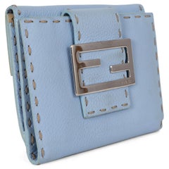 FENDI light blue leather SELLERIA COMPACT Wallet