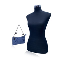 Fendi Light Blue Monogram Zucchino Canvas Pochette Charm Small Bag