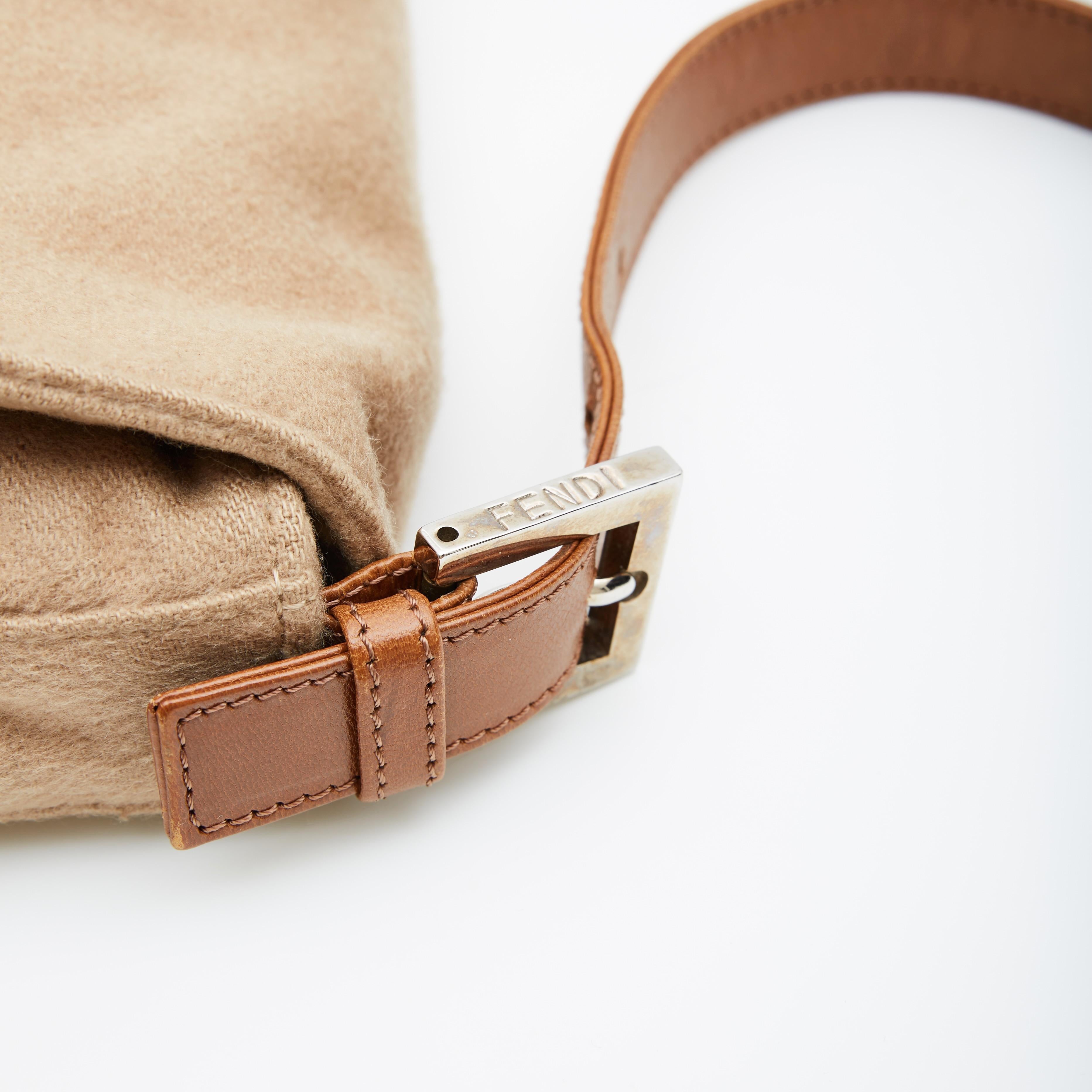 Beige Fendi Light Brown Baguette Shoulder Bag