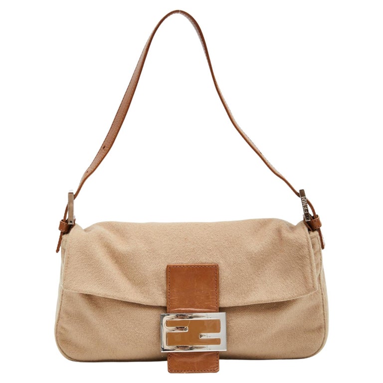 Fendi Light Brown Baguette Shoulder Bag For Sale at 1stDibs