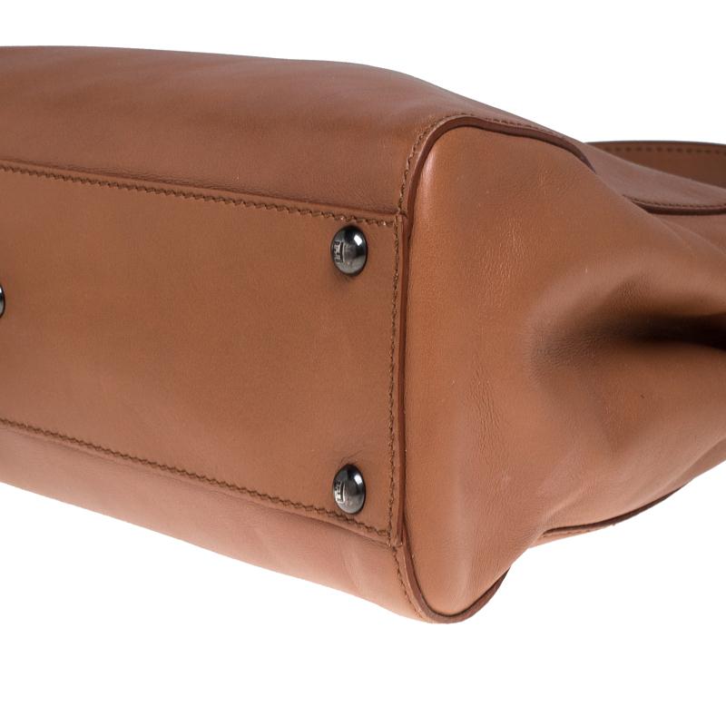 Fendi Light Brown Leather Medium Peekaboo Top Handle Bag 3