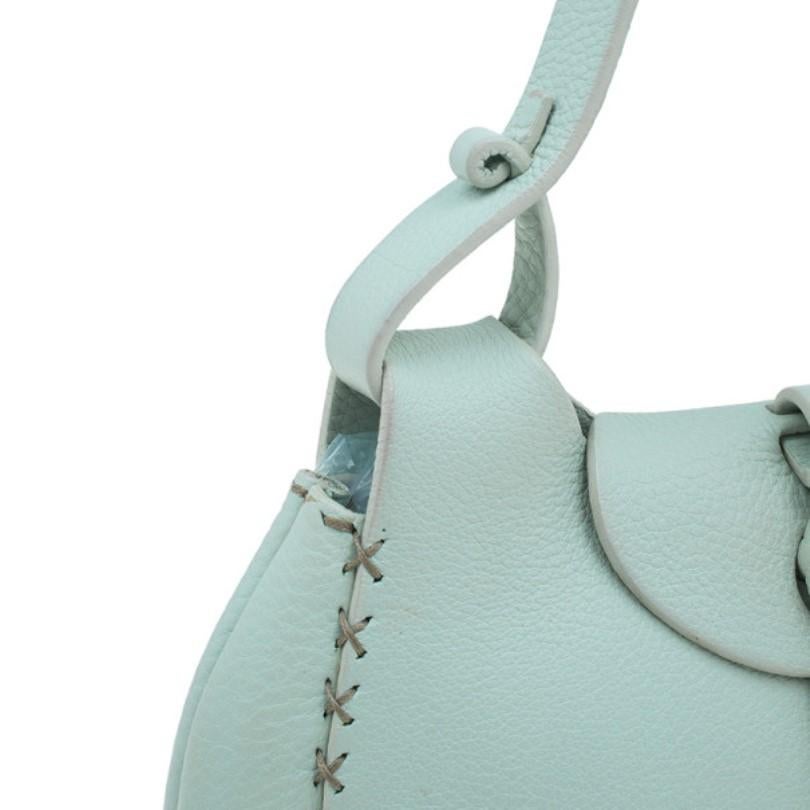 Fendi Light Green Leather Selleria Hobo 8