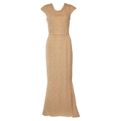 Fendi Hellorange Seiden-Fil-Coupé-Kleid M