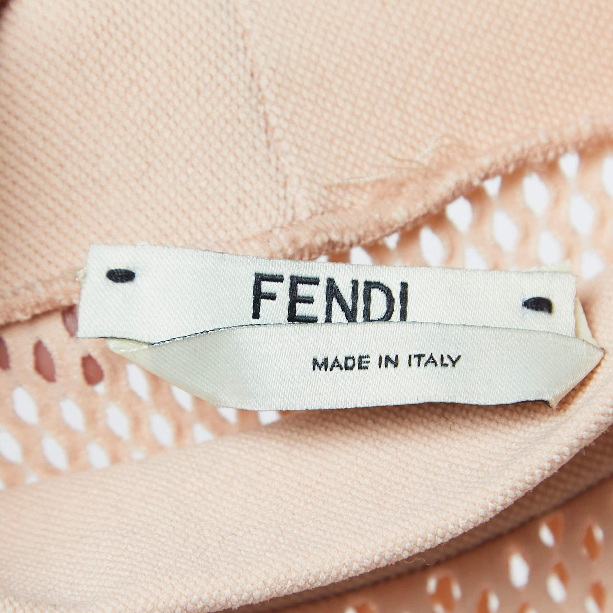 Fendi Light Pink Knit Long Sleeve Bodysuit XXXS In Good Condition In Dubai, Al Qouz 2