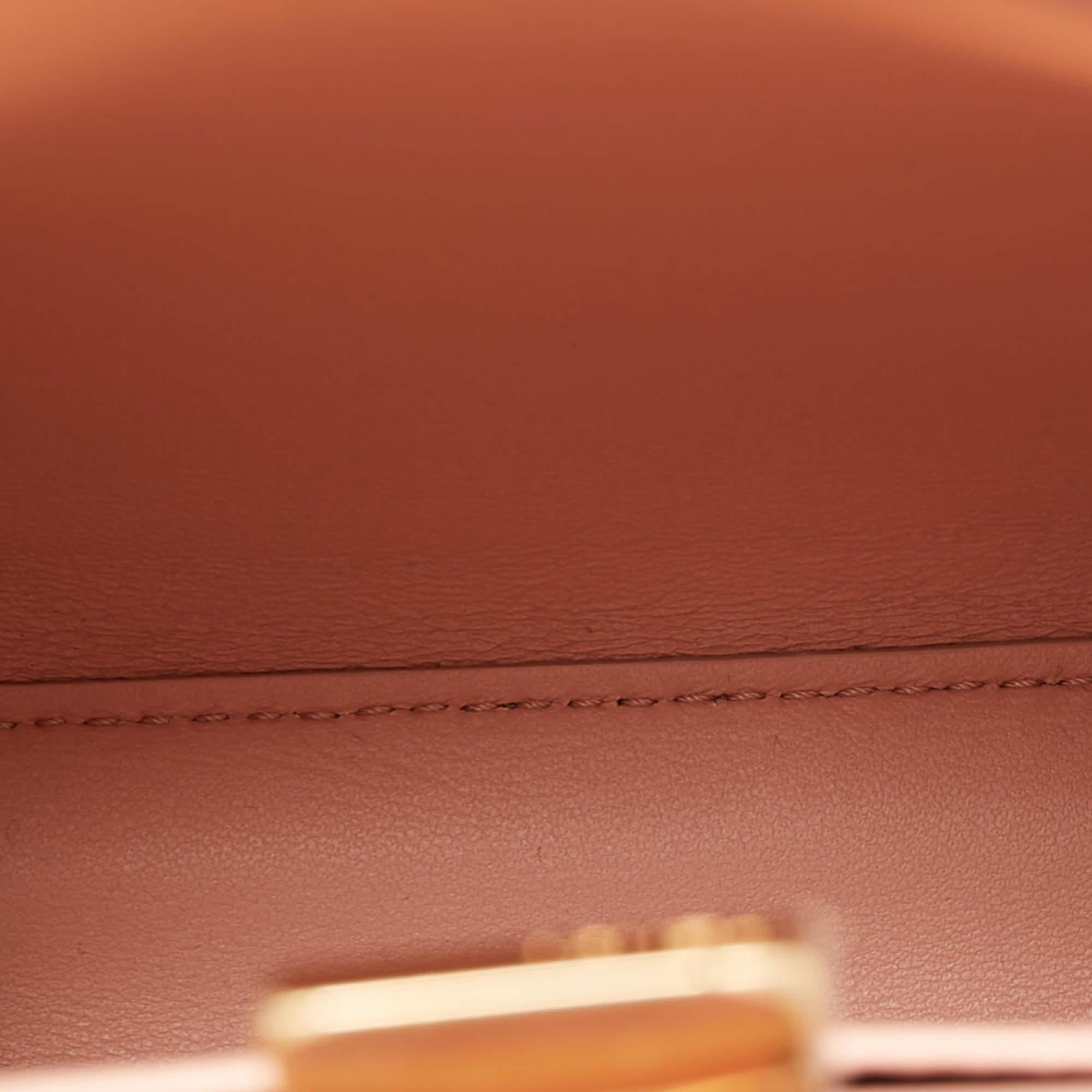 Fendi Light Pink Leather Mini Front Pocket Peekaboo Top Handle Bag For Sale 2