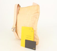 Fendi Light Pink-Peach FF Zucca Monogram Crossbody Messenger Bag 923ff6
