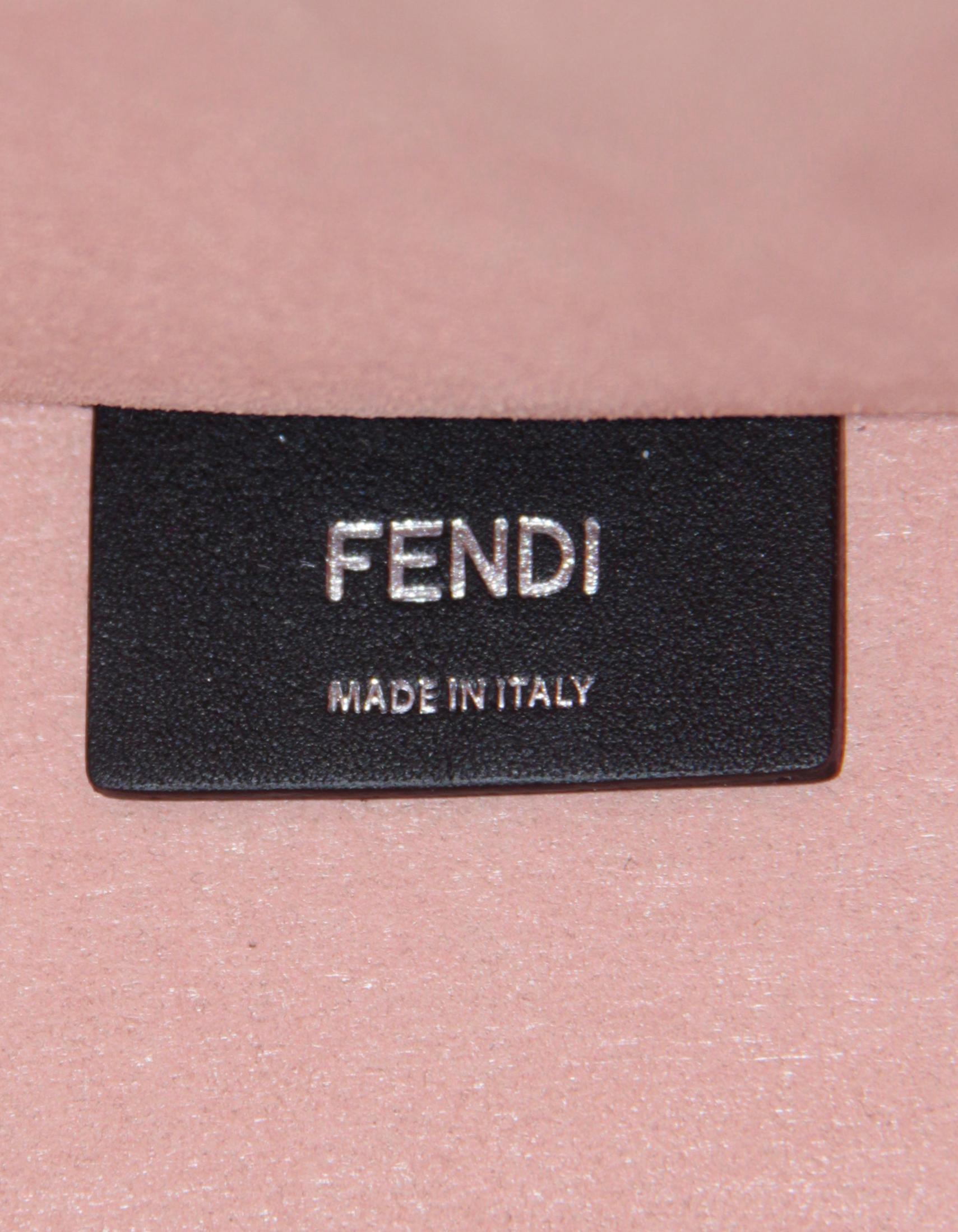 Women's Fendi Light Rose Leather Plexiglass Medium Fendi Sunshine Shopper Tote Bag