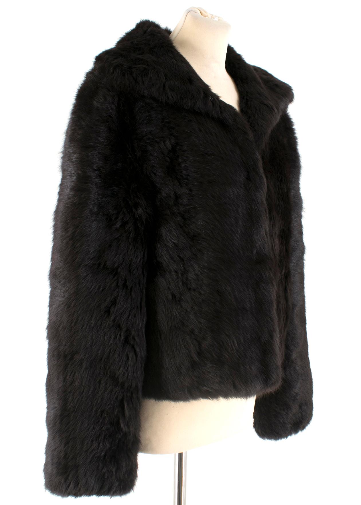 Fendi Lightweight Black Rabbit Fur Jacket 

- unlined and lightweight
- Hologram label
- Two pockets
- no label but believed to be rabbit fur

Please note, these items are pre-owned and may show signs of being stored even when unworn and unused.