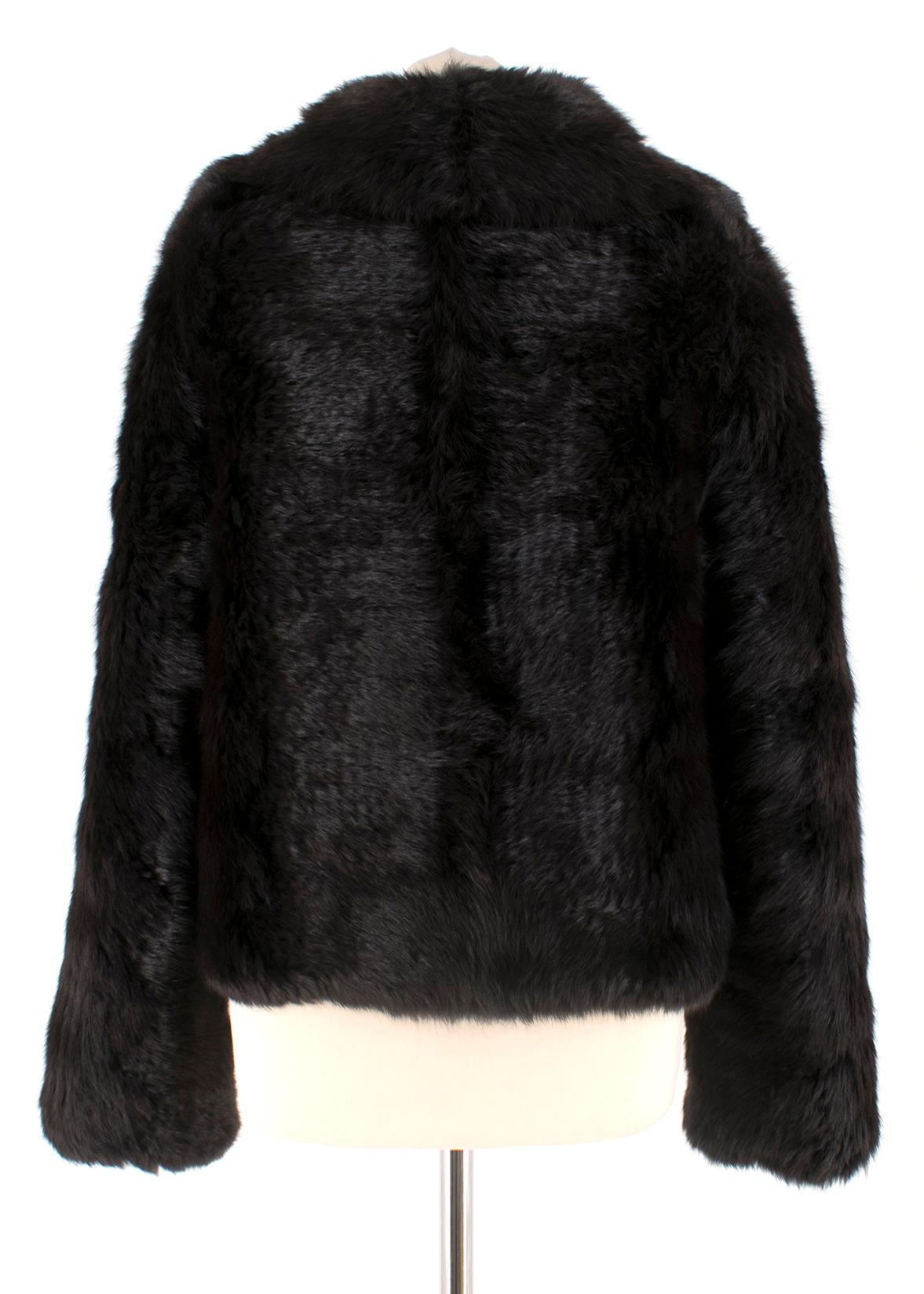 Fendi Lightweight Black Rabbit Fur Jacket S IT 42  In New Condition In London, GB