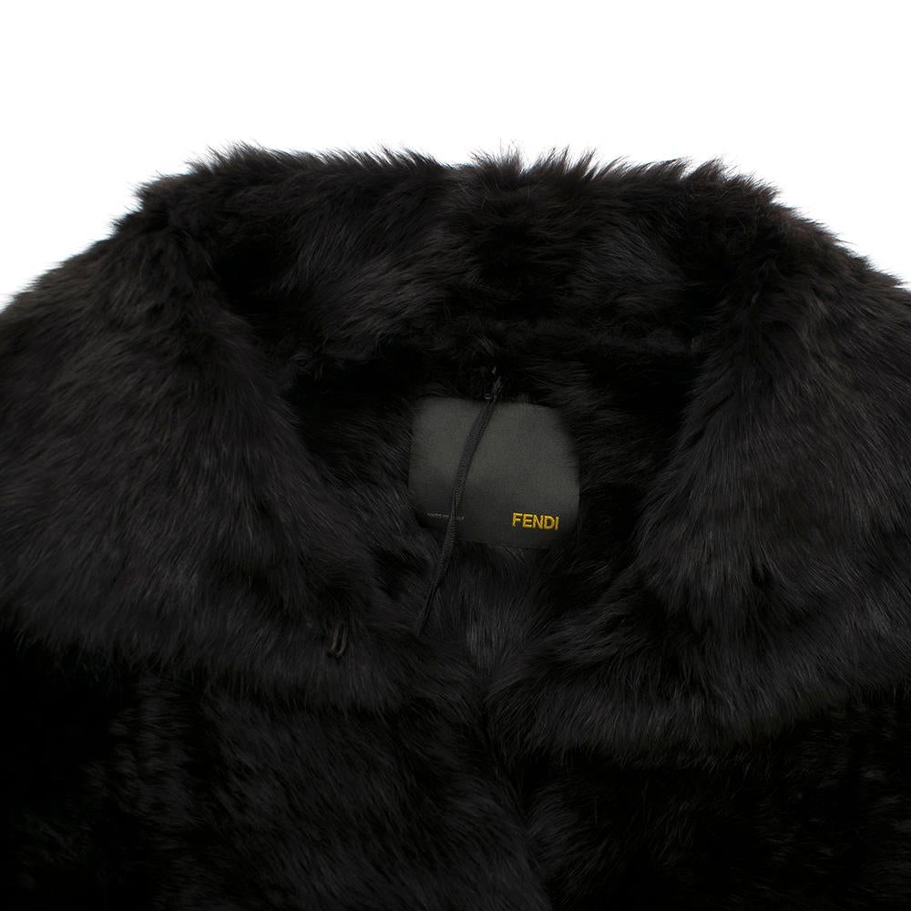 Fendi Lightweight Black Rabbit Fur Jacket S IT 42  1