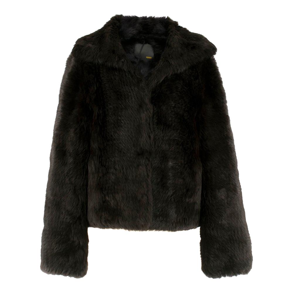 Fendi Lightweight Black Rabbit Fur Jacket S IT 42 