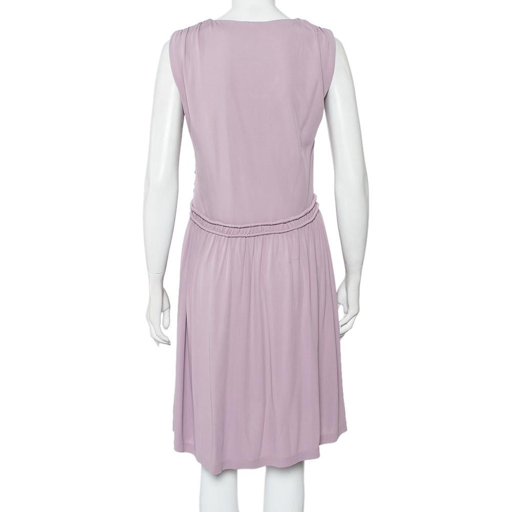 lilac ruched dress