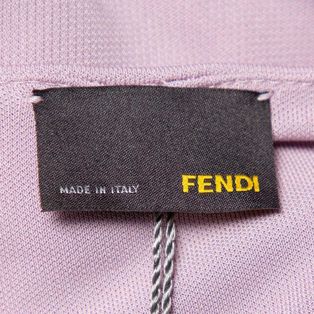 Women's Fendi Lilac Knit Ruched Detail Mini Dress M For Sale