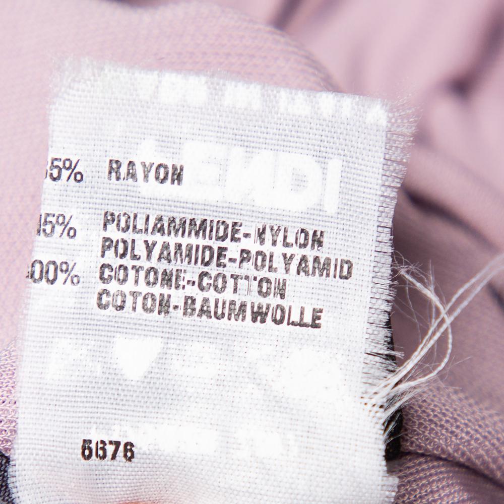 Gray Fendi Lilac Knit Ruched Detail Mini Dress M For Sale