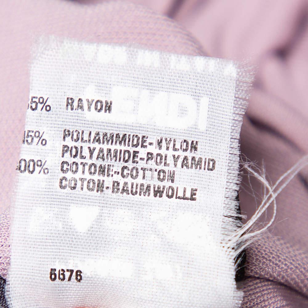 Fendi Lilac Knit Ruched Detail Mini Dress M For Sale 1