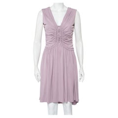 Used Fendi Lilac Knit Ruched Detail Mini Dress M