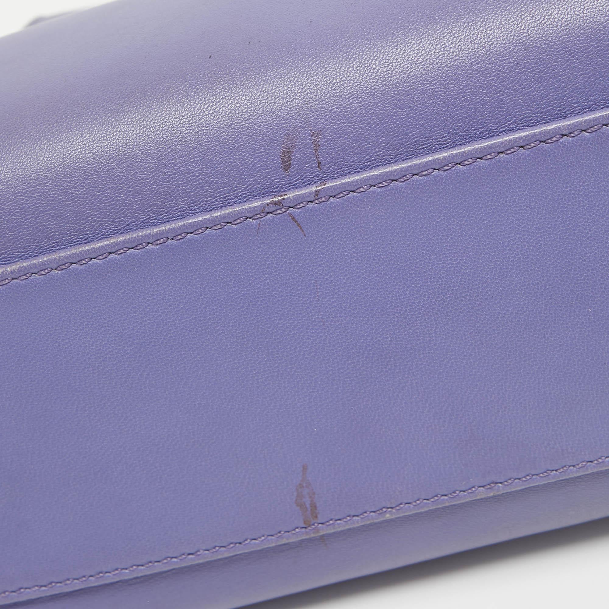 Fendi Lilac Leather Mini Peekaboo Top Handle Bag 3