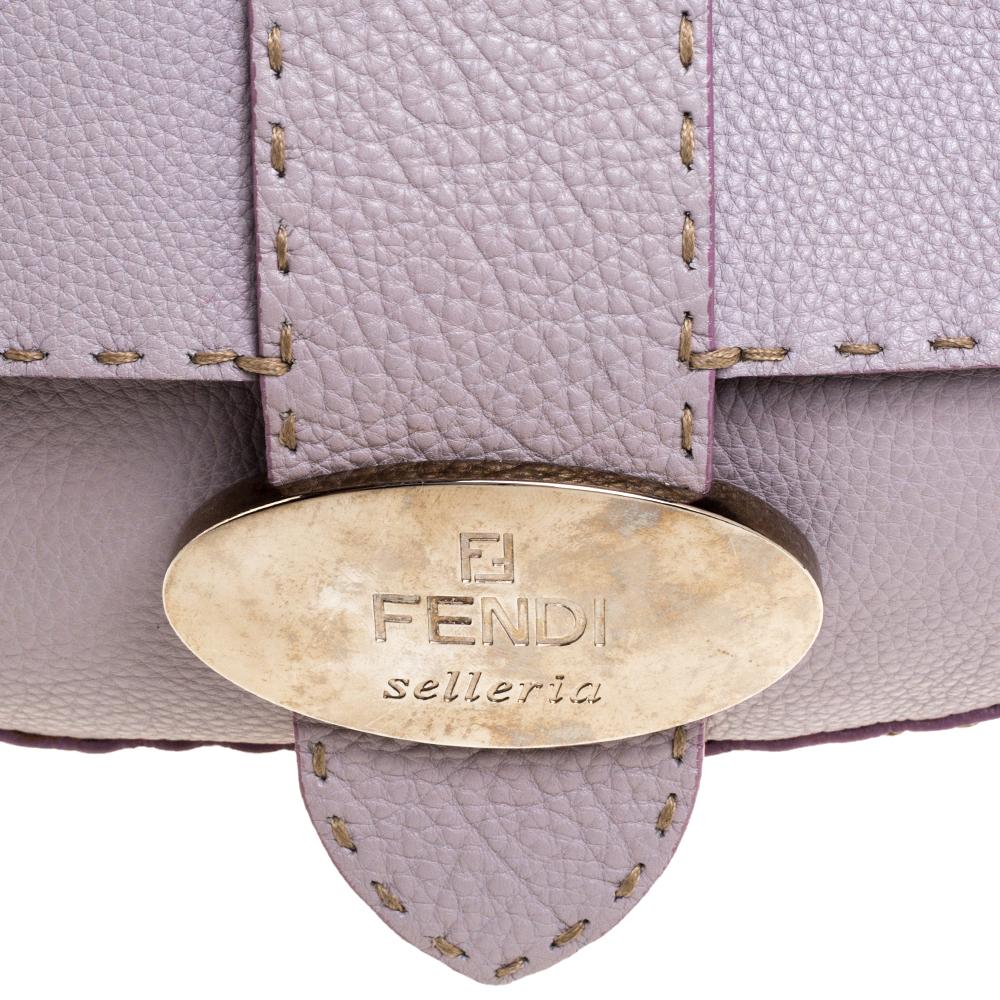 Fendi Lilac Leather Selleria Shoulder Bag 5