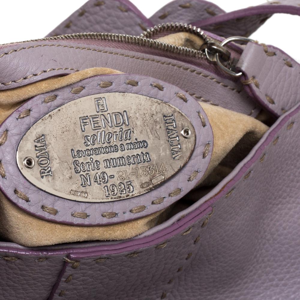Fendi Lilac Leather Selleria Shoulder Bag 6